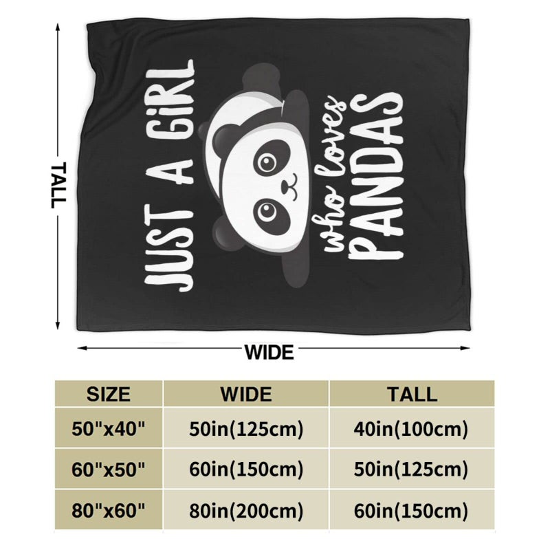 Mecowcm Panda Blanket Cute Panda Plush Throw Blanket Super Soft Cozy Warm Fleece Just A Girl Who Loves Panda Bedding Blanket Gifts for Kids Girls Boys Women 40""X50"" - Image 5